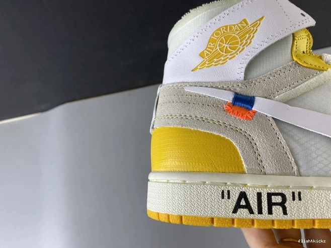 White AQ0818-149 Yellow-Cone Jordan Off-White Air Dark 1 NRG x Powder 0728